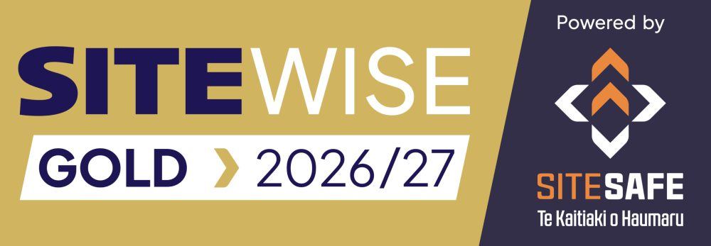 SiteWise Gold 2026/27 health and safety prequalification badge, powered by Site Safe