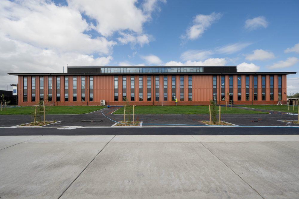 Exterior of the completed Rolleston College teaching block